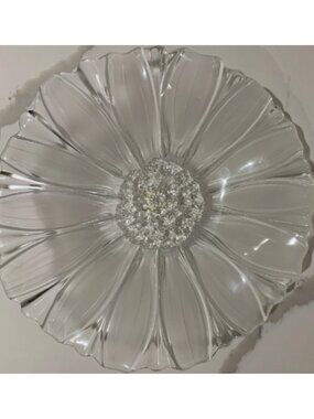 Vintage Mikasa Sunflower Frost Crystal Glass Centerpiece Bowl 12” Germany